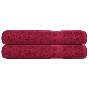 vidaXL Pirties rankšluosčiai, FROGN, 2 vnt., bordo spalvos, 80x200 cm, 360 g/m²