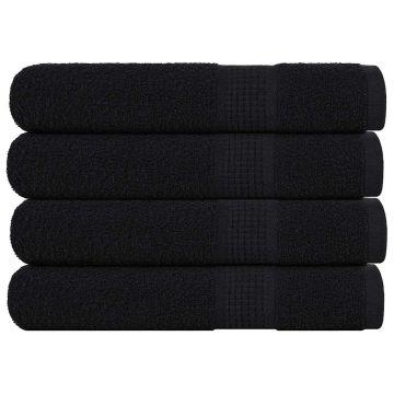 vidaXL Pirties rankšluosčiai, FROGN, 4 vnt., juodi, 80x200 cm, 360 g/m²