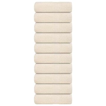vidaXL Rankšluosčiai, FROGN, 10 vnt., kreminės spalvos, 30x30 cm, 360 g/m²