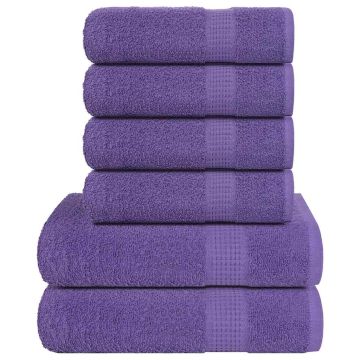 vidaXL 6 dalių rankšluosčių komplektas FROGN violetinis, 360 g/m²