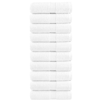 vidaXL Aukščiausios kokybės rankšluosčiai, SOLUND, 10 vnt., balti, 30 x 30 cm, 600 g/m²