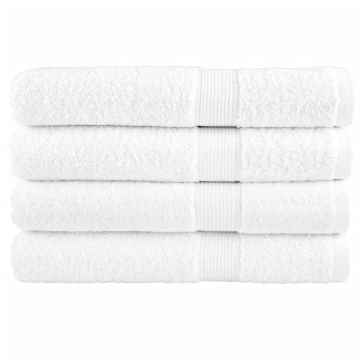 vidaXL Pirties rankšluosčiai, SOLUND, 4vnt., balti, 80x200cm, 600g/m²