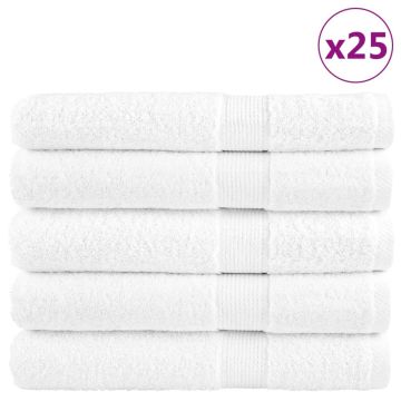 vidaXL Pirties rankšluosčiai, SOLUND, 25vnt., balti, 80x200cm, 600g/m²