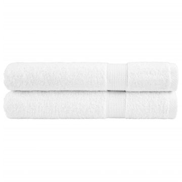 vidaXL Rankšluosčiai, SOLUND, 2vnt., balti, 100x200 cm, 600 g/m²