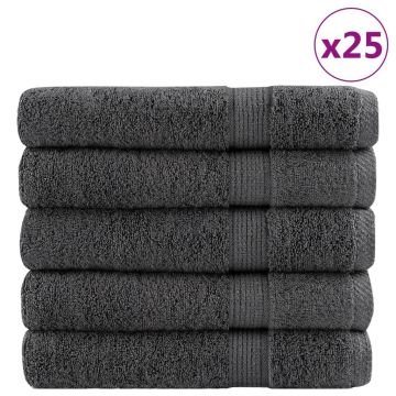 vidaXL Pirties rankšluosčiai, SOLUND, 25vnt. antracito 80x200cm 600g/m²