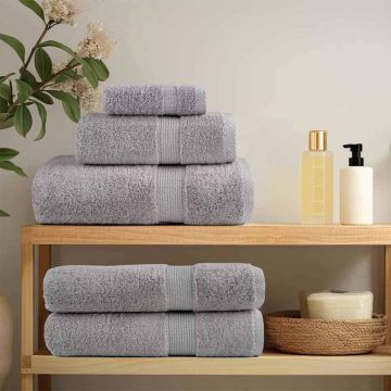 vidaXL Svečių Rankšluostis SOLUND 10 pcs Pilka 15 x 21 cm 550 gsm