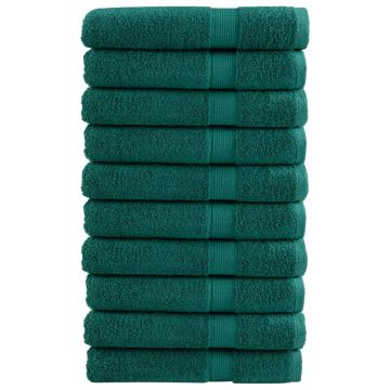 vidaXL Pirties rankšluosčiai SOLUND, 10vnt., žali, 80x200cm, 600g/m²