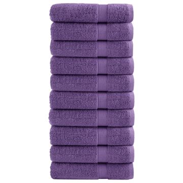 vidaXL Dušo rankšluosčiai SOLUND, 10vnt., violetiniai 70x140cm 600g/m²
