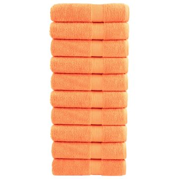 vidaXL Dušo rankšluosčiai SOLUND, 10vnt., oranžiniai, 70x140cm 600g/m²