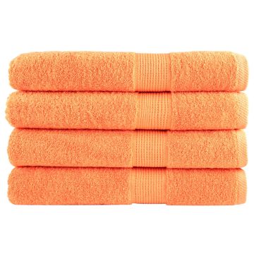 vidaXL Pirties rankšluosčiai SOLUND, 4vnt. oranžiniai 80x200cm 600g/m²
