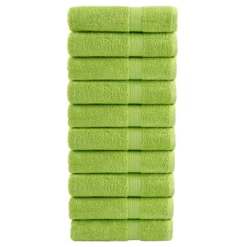 vidaXL Dušo rankšluosčiai SOLUND, 10vnt., žali, 70x140cm, 600g/m²