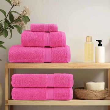 vidaXL Svečių Rankšluostis SOLUND 10 pcs Rožinė 15 x 21 cm 550 gsm
