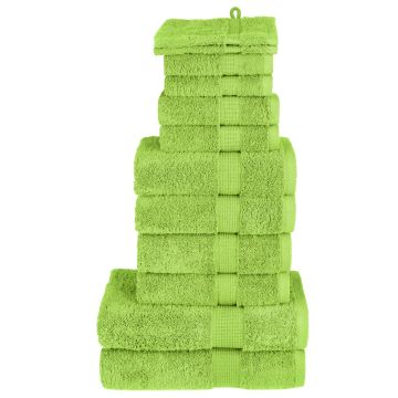 vidaXL Rankšluosčių rinkinys, SOLUND, 12vnt., žali, 600g/m²