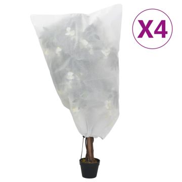 vidaXL Uždangalai augalams su virvutėmis, 4vnt., 0,8x1m, 70g/m²