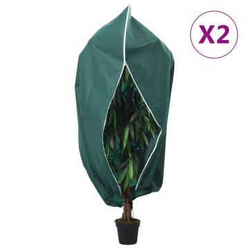vidaXL Uždangalai augalams su užtrauktukais, 2 vnt., 1,2x1,8 m, 70g/m²