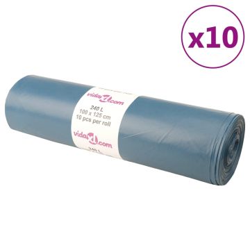 vidaXL Šiukšlių maišai, 100vnt., mėlynos spalvos, 240l
