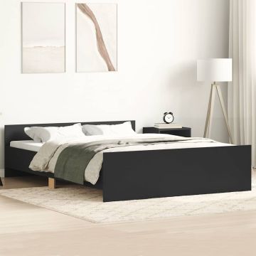 vidaXL Lovos rėmas su galvūgaliu ir kojūgaliu, juodas, 120x200cm