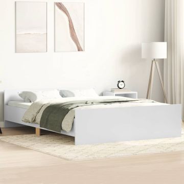 vidaXL Lovos rėmas su galvūgaliu ir kojūgaliu, baltas, 150x200cm