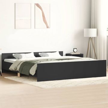 vidaXL Lovos rėmas su galvūgaliu ir kojūgaliu, juodas, 160x200cm