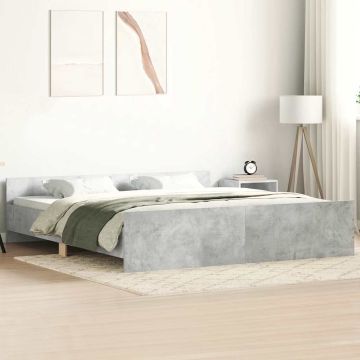 vidaXL Lovos rėmas su galvūgaliu ir kojūgaliu, betono, 160x200cm