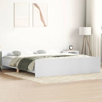 vidaXL Lovos rėmas su galvūgaliu ir kojūgaliu, baltas, 180x200cm