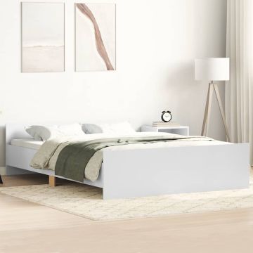 vidaXL Lovos rėmas su galvūgaliu ir kojūgaliu, baltas, 140x190cm