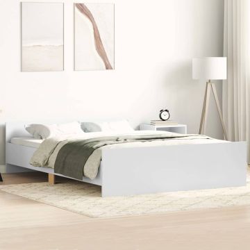 vidaXL Lovos rėmas su galvūgaliu ir kojūgaliu, baltas, 135x190cm