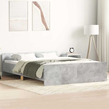 vidaXL Lovos rėmas su galvūgaliu ir kojūgaliu, betono, 135x190cm