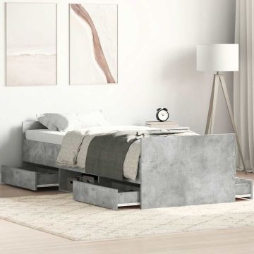 vidaXL Lovos rėmas su galvūgaliu ir kojūgaliu, betono, 75x190cm