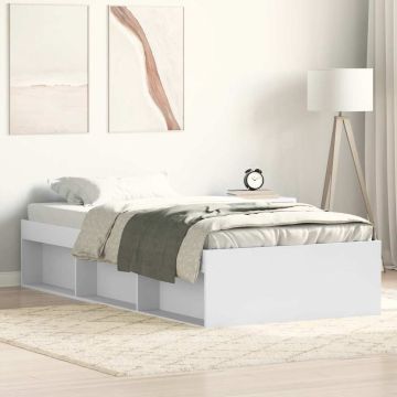 vidaXL Lovos rėmas, baltos spalvos, 75x190cm, mažas vienvietis