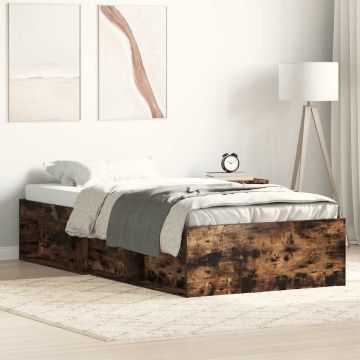 vidaXL Lovos rėmas, dūminio ąžuolo spalvos, 75x190cm, mažas vienvietis