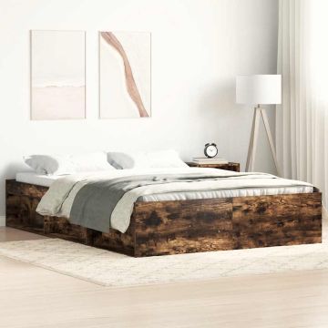 vidaXL Lovos rėmas, dūminio ąžuolo spalvos, 140x200cm