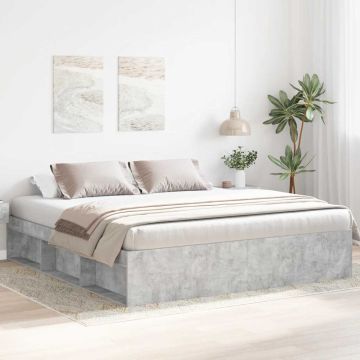 vidaXL Lovos rėmas, betono pilkos spalvos, 180x200cm, itin didelis