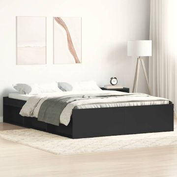 vidaXL Lovos rėmas, juodos spalvos, 120x190cm, mažas dvivietis