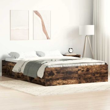 vidaXL Lovos rėmas, dūminio ąžuolo spalvos, 120x190cm, mažas dvivietis