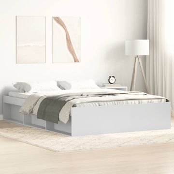 vidaXL Lovos rėmas, baltos spalvos, 135x190cm, dvivietis