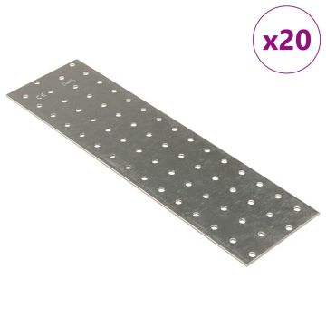 vidaXL Perforuotos plokštės, 20vnt., 300x80mm, plienas, 2mm