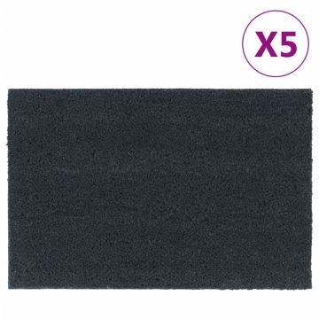 vidaXL Durų kilimėliai, 5vnt., tamsiai pilki, 40x60cm, kokoso pluoštas