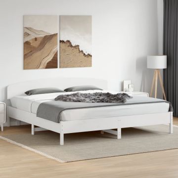 vidaXL Lovos rėmas be čiužinio, baltas, 200x200cm, pušies masyvas