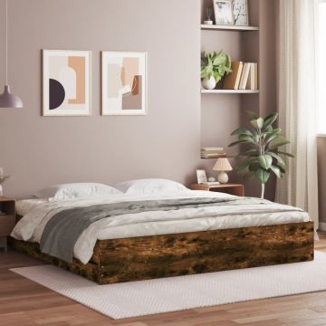 vidaXL Lovos rėmas su stalčiais, dūminio ąžuolo, 180x200cm, mediena