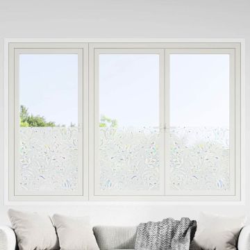 vidaXL Langų plėvelės, 4vnt., PVC, matinės, gėlio raštas