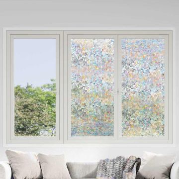 vidaXL Langų plėvelės, 3vnt., PVC, matinės, 3D vaivorykštės raštas