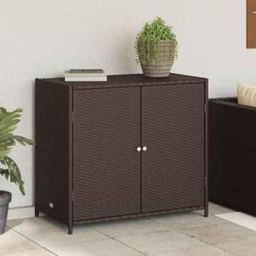 vidaXL Sodo spintelė daiktams, ruda, 83x45x76cm, poliratanas