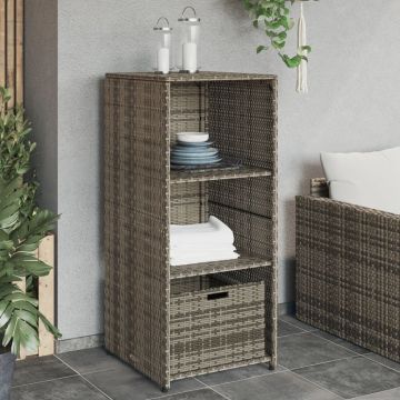 vidaXL Sodo spintelė daiktams, pilka, 50x55x115cm, poliratanas