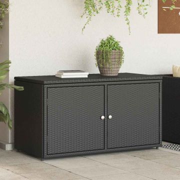 vidaXL Sodo spintelė daiktams, juoda, 110x55x60,5cm, poliratanas