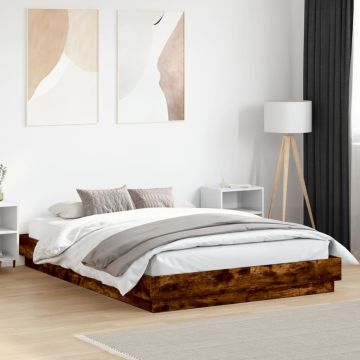 vidaXL Lovos rėmas, dūminio ąžuolo, 120x200cm, apdirbta mediena