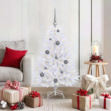 vidaXL Dirbtinė Kalėdų eglutė Balta 68 x 68 x 120 cm PVC ir metalas
