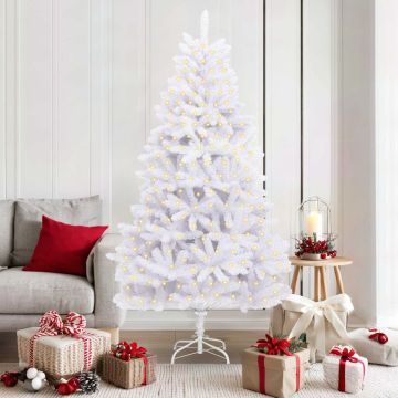 vidaXL Dirbtinė Kalėdų eglutė su 300 LED Balta 180 cm PVC ir metalas