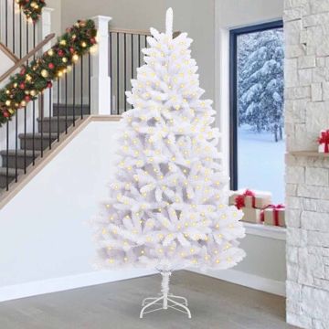 vidaXL Dirbtinė Kalėdų eglutė su 300 LED Balta 270 cm PVC ir metalas
