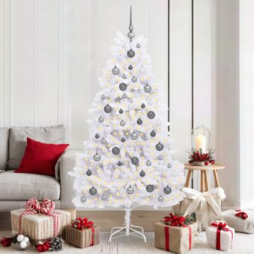 vidaXL Dirbtinė Kalėdų eglutė Balta 90 x 90 x 180 cm PVC ir metalas